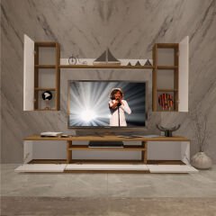 Decoraktiv Trio 5D Mdf Tv Ünitesi Tv Sehpası Pera - Beyaz
