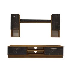 Decoraktiv Eko 5DAB Mdf Dvd Tv Ünitesi Tv Sehpası Pera - Siyah Mermer