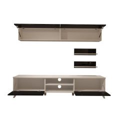 Decoraktiv Eko 5 Mdf Dvd Retro Tv Ünitesi Tv Sehpası Beyaz - Siyah