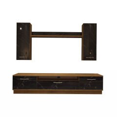 Decoraktiv Trio 5D Mdf Tv Ünitesi Tv Sehpası Pera - Siyah Mermer