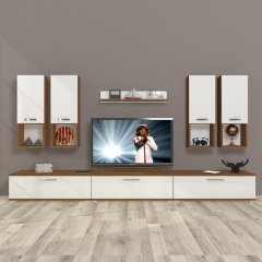 Decoraktiv Eko 8DA Slm Tv Ünitesi Tv Sehpası Ceviz - Beyaz
