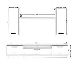 Decoraktiv Trio 5D Mdf Tv Ünitesi Tv Sehpası Pera - Siyah