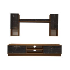 Decoraktiv Eko 5DAB Mdf Dvd Tv Ünitesi Tv Sehpası Ceviz - Siyah Mermer