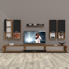 Decoraktiv Eko 8DA Slm Tv Ünitesi Tv Sehpası Ceviz - Siyah