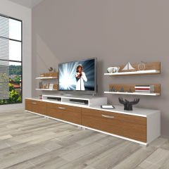 Decoraktiv Ekoflex 270r Slm Tv Ünitesi Tv Sehpası Beyaz - Ceviz