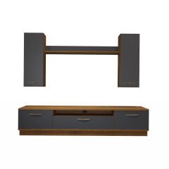 Decoraktiv Trio 5D Mdf Tv Ünitesi Tv Sehpası Pera - Antrasit