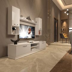Decoraktiv Eko 5DAB Slm Dvd Tv Ünitesi Tv Sehpası Parlak Beyaz