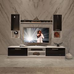 Decoraktiv Eko 5DAB Slm Dvd Tv Ünitesi Tv Sehpası Beyaz - Siyah