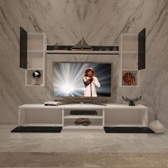 Decoraktiv Eko 5DAB Slm Dvd Tv Ünitesi Tv Sehpası Beyaz - Siyah