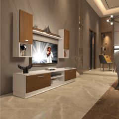 Decoraktiv Eko 5DAB Slm Dvd Tv Ünitesi Tv Sehpası Beyaz - Ceviz