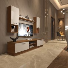 Decoraktiv Eko 5DAB Slm Dvd Tv Ünitesi Tv Sehpası Ceviz - Beyaz