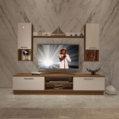 Decoraktiv Eko 5DAB Slm Dvd Tv Ünitesi Tv Sehpası Ceviz - Beyaz