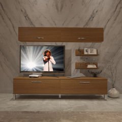Decoraktiv Eko 5 Slm Std Krom Ayaklı Tv Ünitesi Tv Sehpası Ceviz