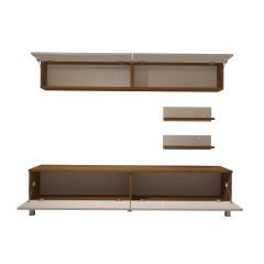 Decoraktiv Eko 5 Slm Std Krom Ayaklı Tv Ünitesi Tv Sehpası Ceviz - Beyaz