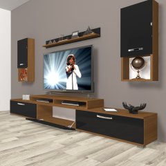 Decoraktiv Ekoflex 270da Slm Tv Ünitesi Tv Sehpası Ceviz - Siyah