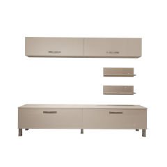 Decoraktiv Eko 5 Slm Std Krom Ayaklı Tv Ünitesi Tv Sehpası Parlak Beyaz