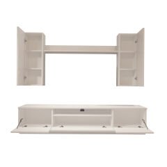 Decoraktiv Trio 5DS Mdf Tv Ünitesi Tv Sehpası Parlak Beyaz