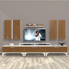 Decoraktiv Ekoflex 8D Slm Silver Tv Ünitesi Tv Sehpası Beyaz - Ceviz