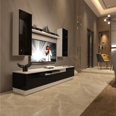 Decoraktiv Trio 5DS Mdf Tv Ünitesi Tv Sehpası Beyaz - Siyah