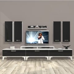 Decoraktiv Ekoflex 8D Slm Silver Tv Ünitesi Tv Sehpası Beyaz - Siyah