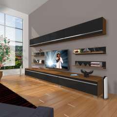 Decoraktiv Eko 8Y Mdf Tv Ünitesi Tv Sehpası Ceviz - Antrasit