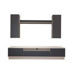 Decoraktiv Trio 5DS Mdf Tv Ünitesi Tv Sehpası Beyaz - Antrasit