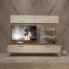 Decoraktiv Eko 5 Slm Std Retro Tv Ünitesi Tv Sehpası Ceviz - Beyaz