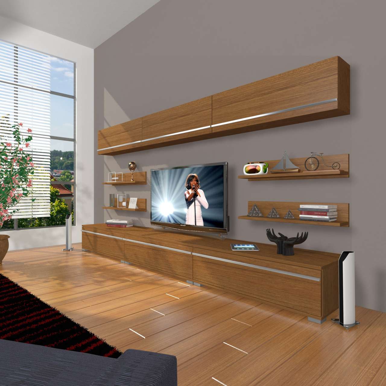 Decoraktiv Eko 8Y Mdf Tv Ünitesi Tv Sehpası Ceviz