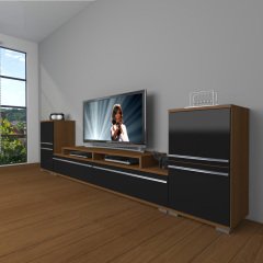Decoraktiv Ekoflex On2 Mdf Tv Ünitesi Tv Sehpası Ceviz - Siyah