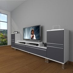 Decoraktiv Ekoflex On2 Mdf Krom Ayaklı Tv Ünitesi Tv Sehpası