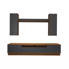 Decoraktiv Trio 5DS Mdf Tv Ünitesi Tv Sehpası Ceviz - Antrasit