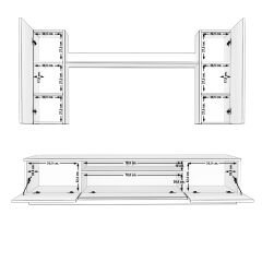 Decoraktiv Trio 5DS Mdf Tv Ünitesi Tv Sehpası Ceviz - Siyah Mermer