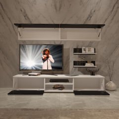 Decoraktiv Eko 5 Slm Dvd Tv Ünitesi Tv Sehpası Beyaz - Siyah