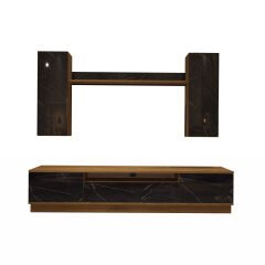 Decoraktiv Trio 5DS Mdf Tv Ünitesi Tv Sehpası Pera - Siyah Mermer