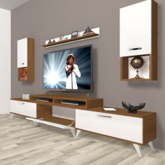 Decoraktiv Ekoflex 270da Slm Retro Tv Ünitesi Tv Sehpası Ceviz - Beyaz