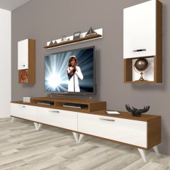 Decoraktiv Ekoflex 270da Slm Retro Tv Ünitesi Tv Sehpası Ceviz - Beyaz