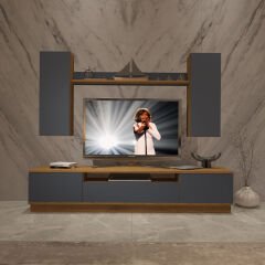 Decoraktiv Trio 5DS Mdf Tv Ünitesi Tv Sehpası Pera - Antrasit