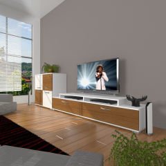 Decoraktiv Ekoflex On Slm Tv Ünitesi Tv Sehpası Beyaz - Ceviz