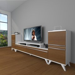 Decoraktiv Ekoflex On2 Mdf Retro Tv Ünitesi Tv Sehpası Beyaz - Ceviz