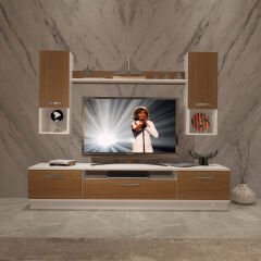 Decoraktiv Trio 5DA Mdf Tv Ünitesi Tv Sehpası Beyaz - Ceviz