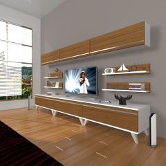 Decoraktiv Eko 8Y Mdf Retro Tv Ünitesi Tv Sehpası Beyaz - Ceviz