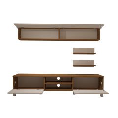 Decoraktiv Eko 5 Slm Dvd Krom Ayaklı Tv Ünitesi Tv Sehpası Ceviz - Beyaz
