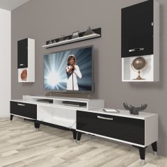Decoraktiv Ekoflex 270da Slm Silver Tv Ünitesi Tv Sehpası Beyaz - Siyah