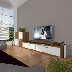 Decoraktiv Ekoflex On Slm Tv Ünitesi Tv Sehpası Ceviz - Beyaz
