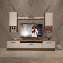 Decoraktiv Trio 5DA Mdf Tv Ünitesi Tv Sehpası Ceviz - Beyaz