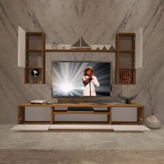 Decoraktiv Trio 5DA Mdf Tv Ünitesi Tv Sehpası Ceviz - Beyaz