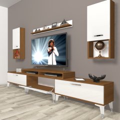 Decoraktiv Ekoflex 270da Slm Silver Tv Ünitesi Tv Sehpası Ceviz - Beyaz