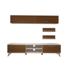 Decoraktiv Eko 5 Slm Dvd Retro Tv Ünitesi Tv Sehpası Beyaz - Ceviz