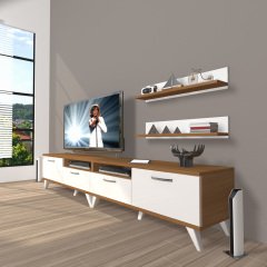 Decoraktiv Eko 200r Mdf Retro Tv Ünitesi Tv Sehpası Ceviz - Beyaz