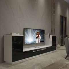 Decoraktiv Trendstyle On2s Slm Tv Ünitesi Tv Sehpası Beyaz - Siyah